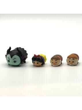 Disney Tsum Tsum Lot of 4 from Snow White, Size Medium & Large, EUC